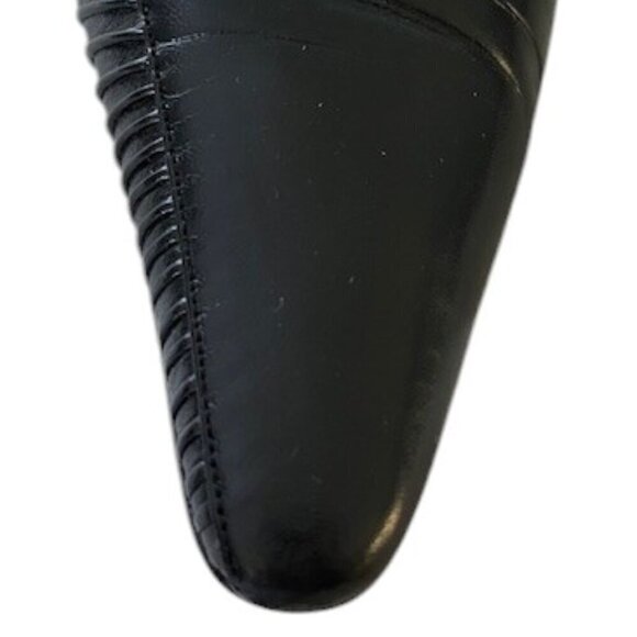 Marino Fabiani Authentic Designer Made in Italy Black Leather Pump Heels 38/US8 - Picture 4 of 11